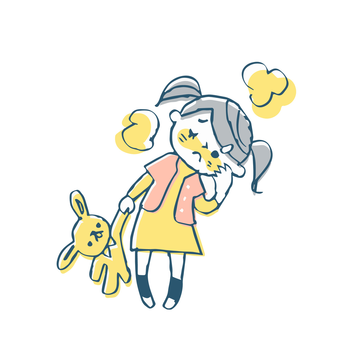 発熱している女の子のイラスト